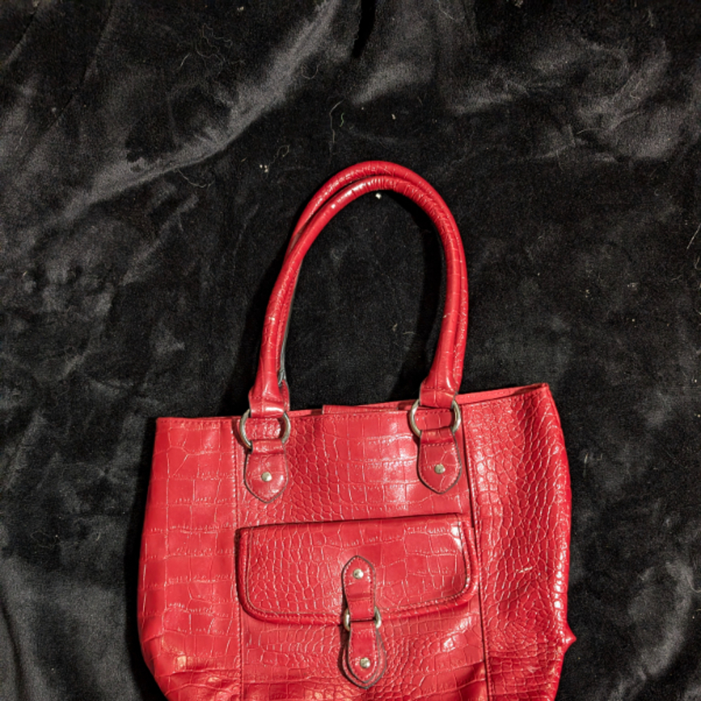 Red Faux Crocodile handback